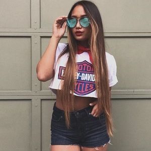 Custom Crop Harley Tee